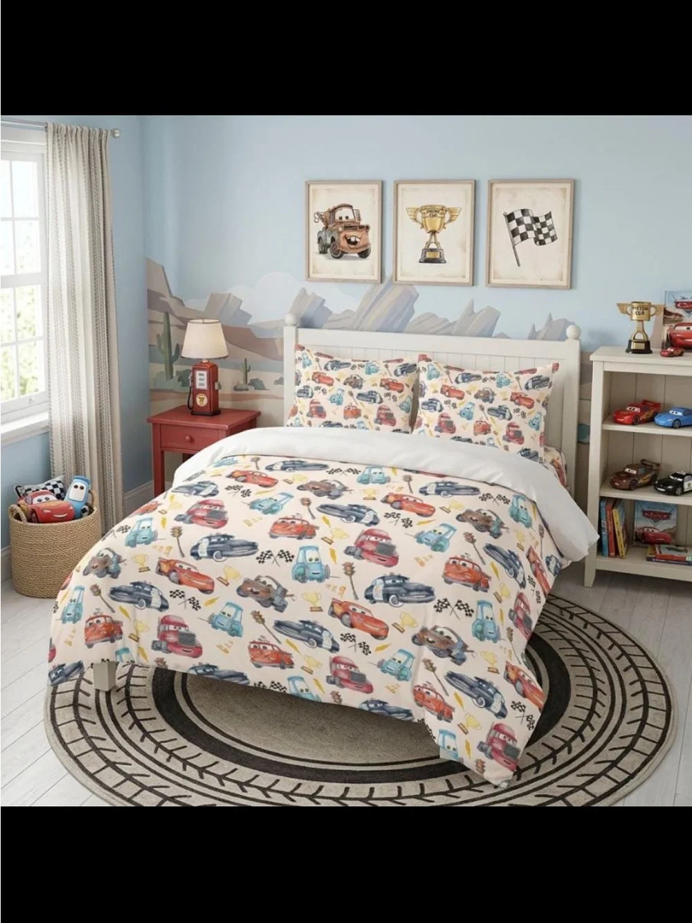 Lighting Mcqueen Car Print Comforter Set - Full